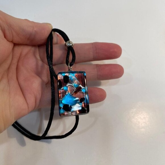 Murano Glass Pendant Cord Necklace - Picture 2 of 4